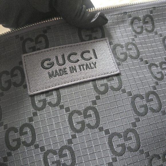 Gucci GG Monogram Ripstop Pouch Wristlet – Black Gray (NWOT) - Picture 5 of 15
